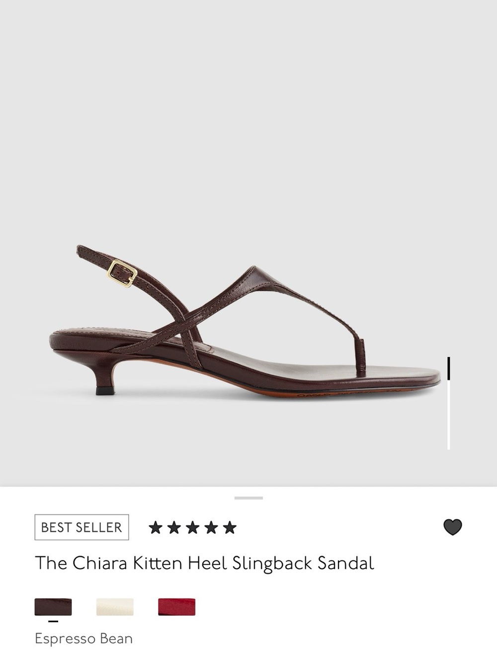 Madewell Chiara Kitten Heel Slingback Sandal — Espresso Bean Brown